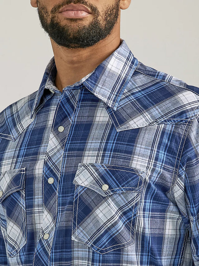 Men's Wrangler 20X Plaid ~ Blue