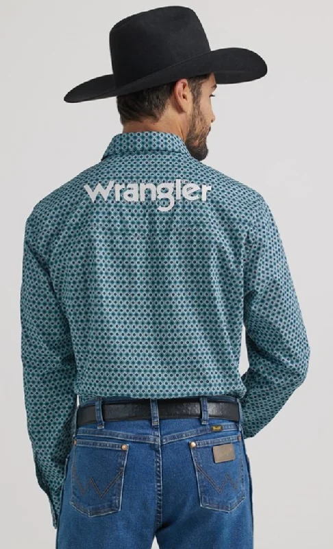 Men's Wrangler Logo Plaid ~ Navy