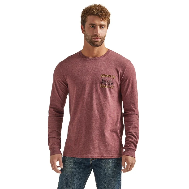 Men's Wrangler Logo Tee ~ Burgundy