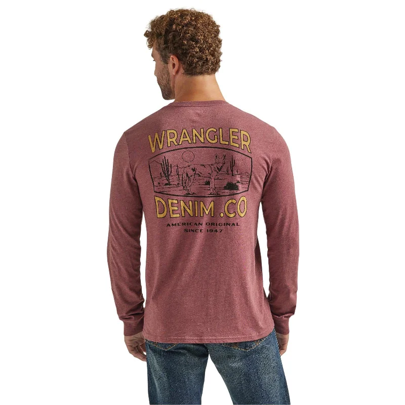 Men's Wrangler Logo Tee ~ Burgundy