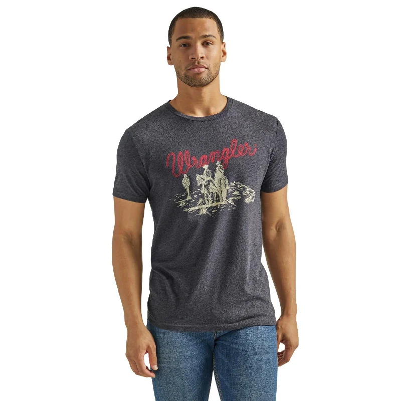 Men's Wrangler Logo Tee ~ Heather Caviar