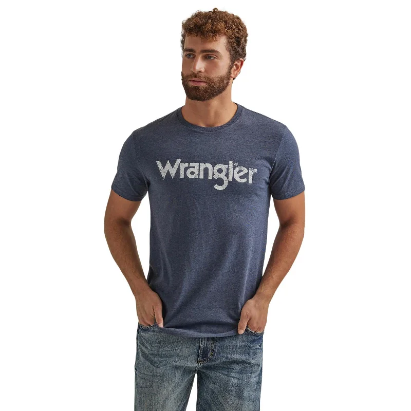 Men's Wrangler Logo Tee ~ Heather Navy