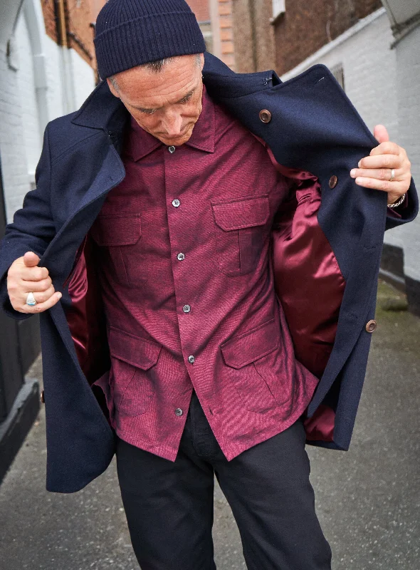 Recycled Italian Flannel Deep Red Over-Shirt