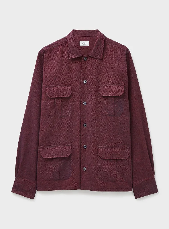 Recycled Italian Flannel Deep Red Over-Shirt