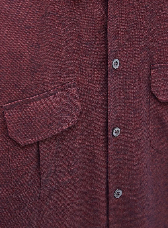 Recycled Italian Flannel Deep Red Over-Shirt