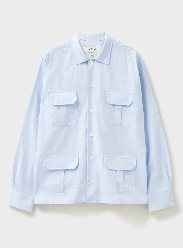 Recycled Italian Sky Fil-a-Fil Overshirt