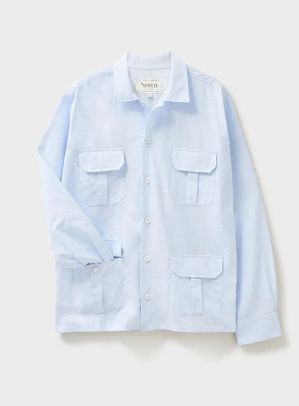 Recycled Italian Sky Fil-a-Fil Overshirt