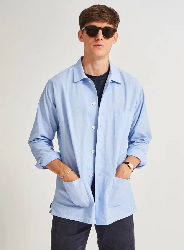 Recycled Italian Sky Slub Shirt Jacket