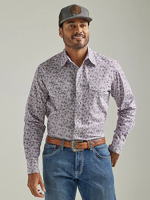 Wrangler 20X Competition Shirt ~ Purple Paisley