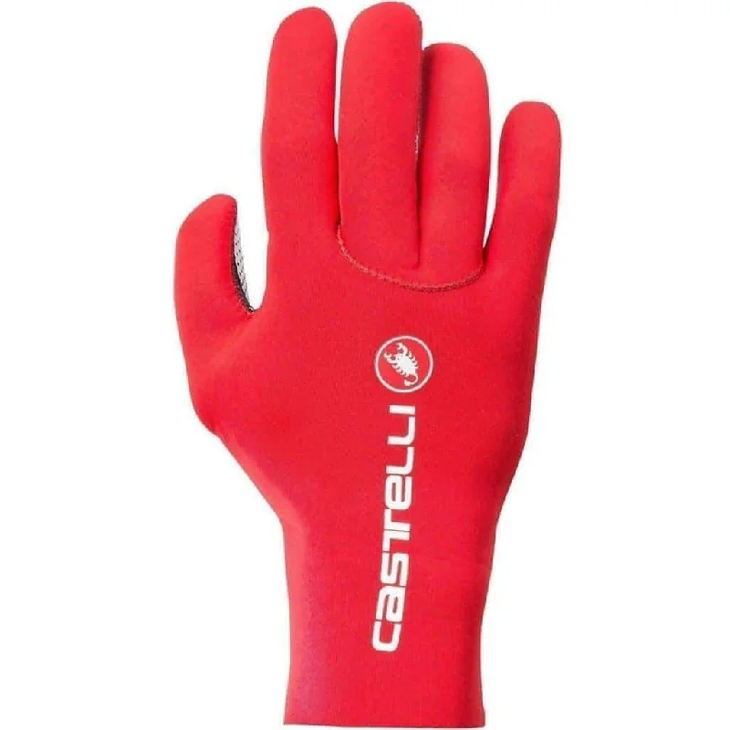 Castelli Diluvio Full Finger Cycling Gloves - Red