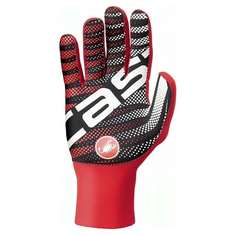 Castelli Diluvio Full Finger Cycling Gloves - Red