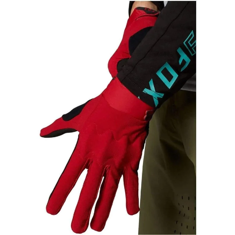 Fox Defend D3O Full Finger Cycling Gloves - Red