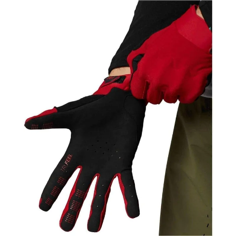 Fox Defend D3O Full Finger Cycling Gloves - Red