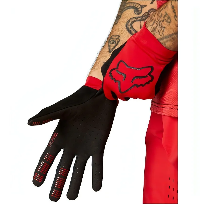 Fox Flexair Full Finger Cycling Gloves - Red