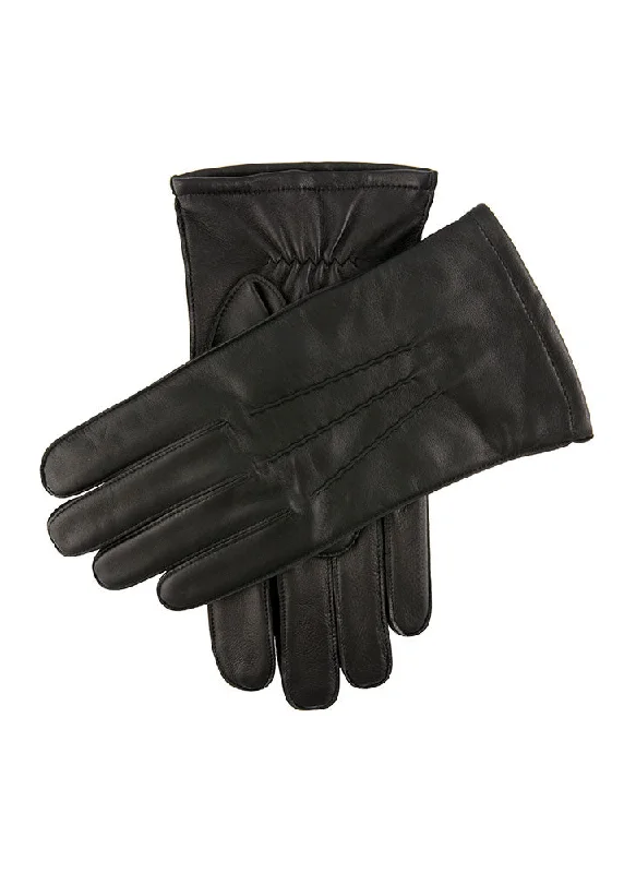 Men's Three-Point Lined Leather Gloves