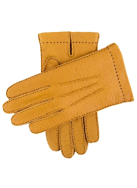 Men's Heritage Handsewn Three-Point Cashmere-Lined Peccary Leather Gloves