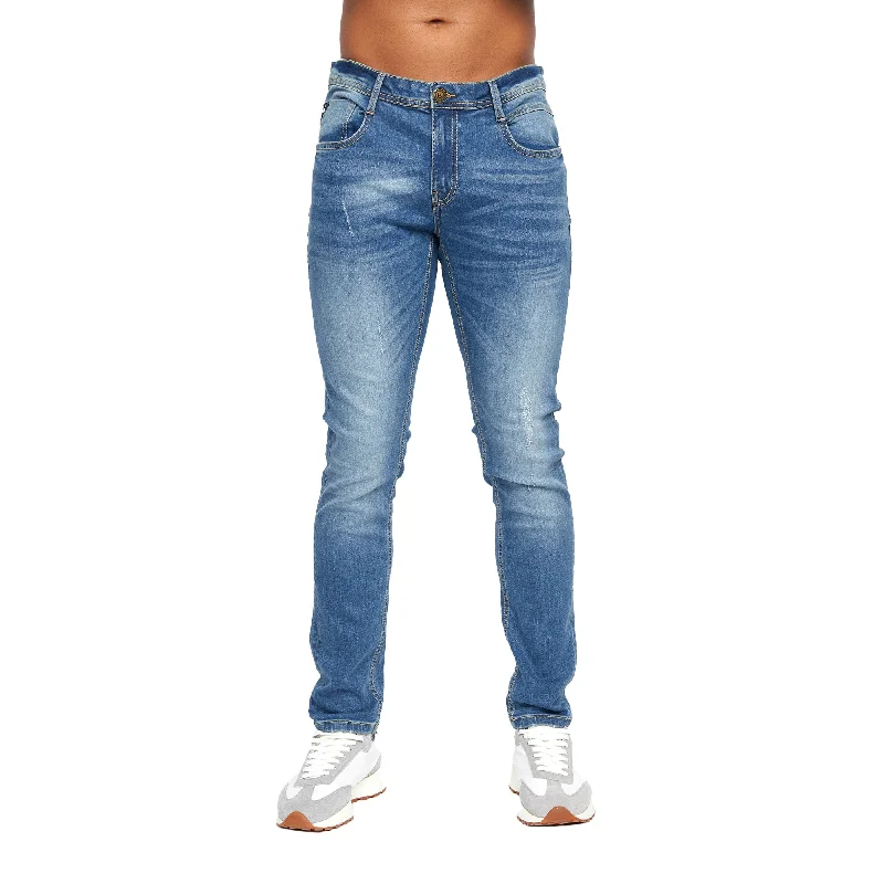 Duck and Cover Mens Tranfil Distressed Slim Jeans