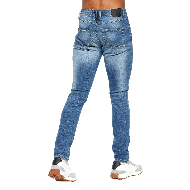 Duck and Cover Mens Tranfil Distressed Slim Jeans