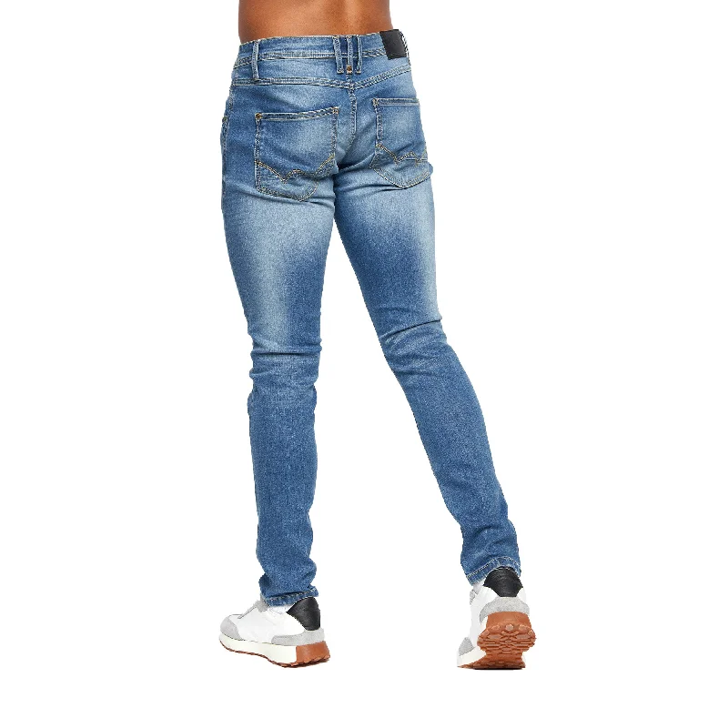 Duck and Cover Mens Tranfil Distressed Slim Jeans