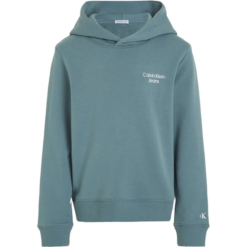 Calvin Klein CKJ Stack Logo Hoodie Goblin Blue