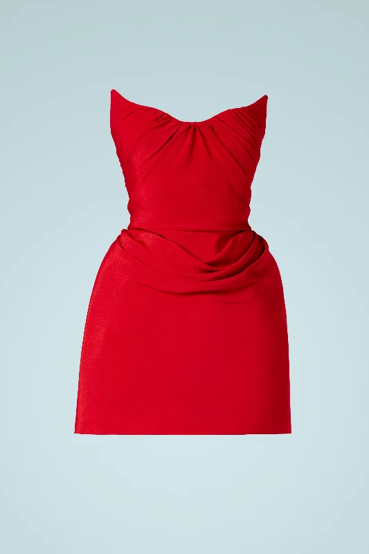 THE MOTION EDIT MINI RED DRESS