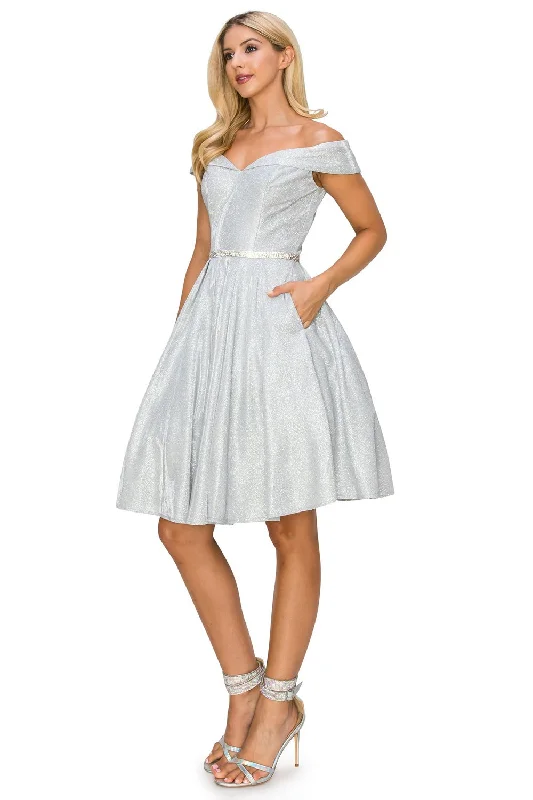 Off Shoulder Junior Bridesmaid Dress for Women, Sizes XS-3XL