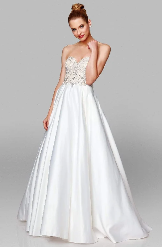 Clarisse - 600157 Beaded Sweetheart Satin A-line Gown