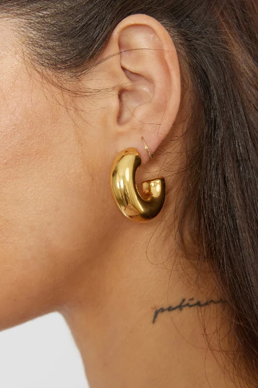 Claro Chunky Hoop Earrings Gold