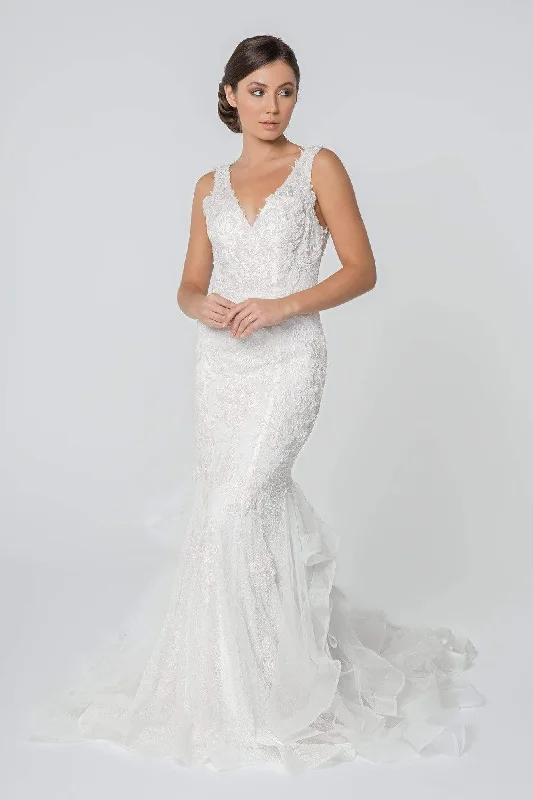 Elizabeth K - GL2814 Embroidered V-Neck Mermaid Bridal Gown