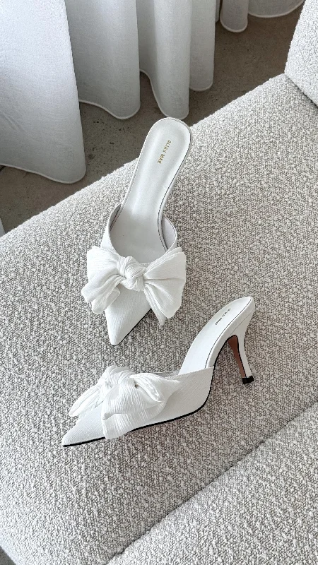 Fae Heel - Ivory Satin