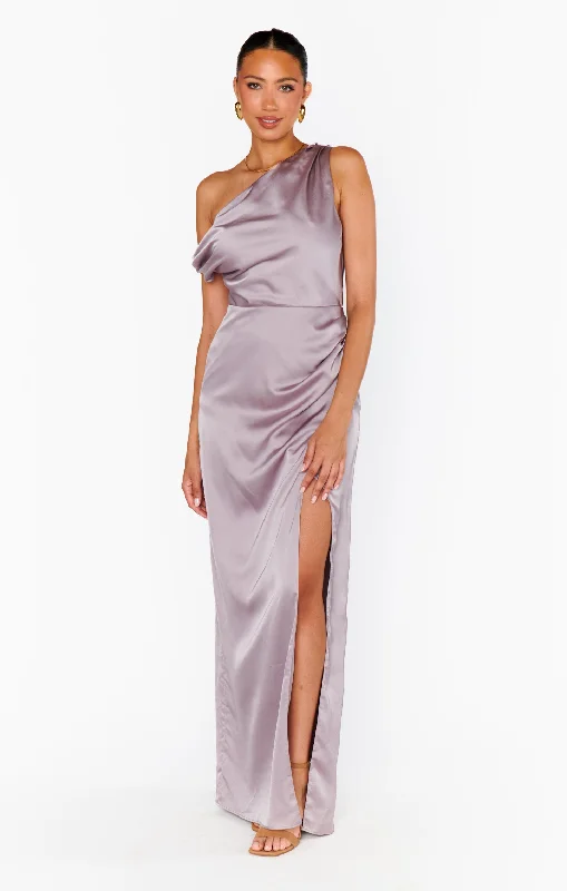 Jodie Dress ~ Dusty Purple Luxe Satin