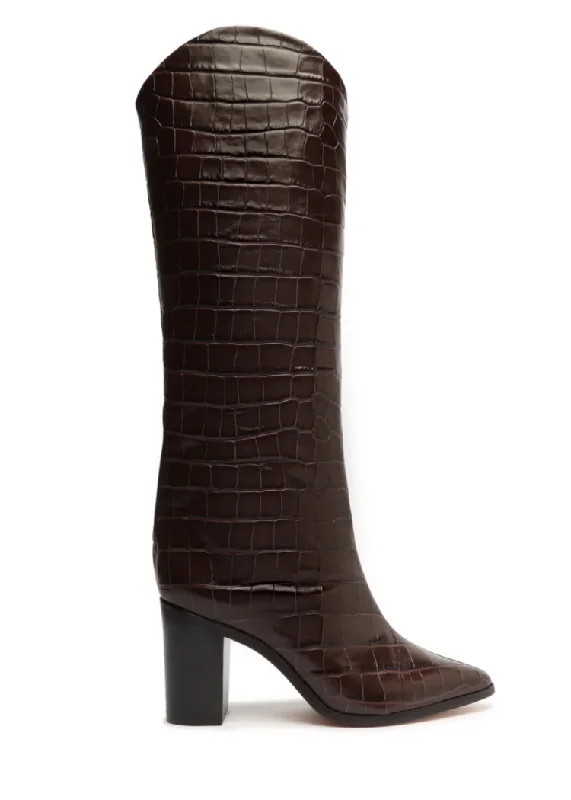 Schutz Maryana Block Heel- Chocolate