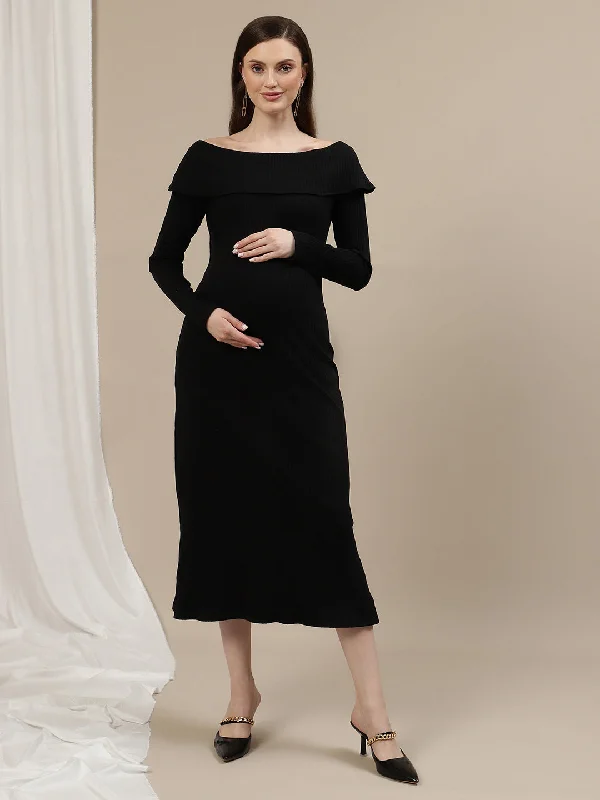 Off-Shoulder Maternity Bodycon Dress