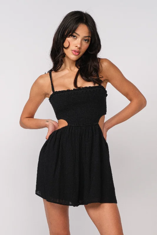 Molly Black Cutout Romper Dress