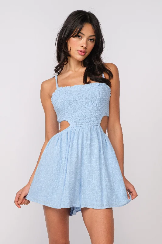 Molly Blue Cutout Romper Dress