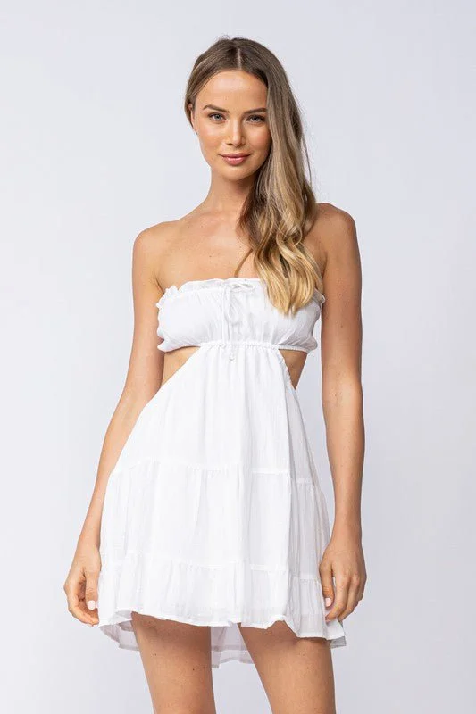 Rachel White Strapless Mini Dress