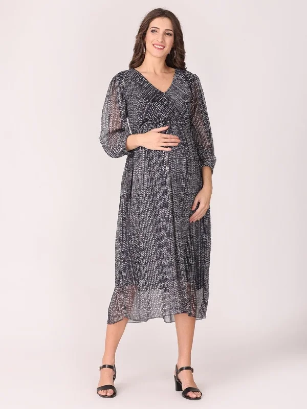 Shimmer & Stripes Maternity and Nursing Dress