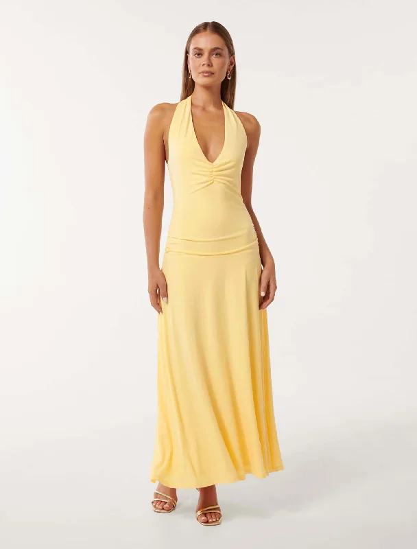 Summer Halter Low Back Dress